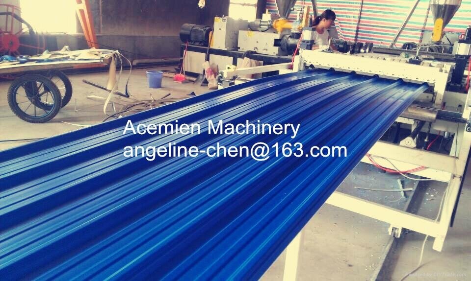 plastic PVC corrugated wave roof tile making machine production line