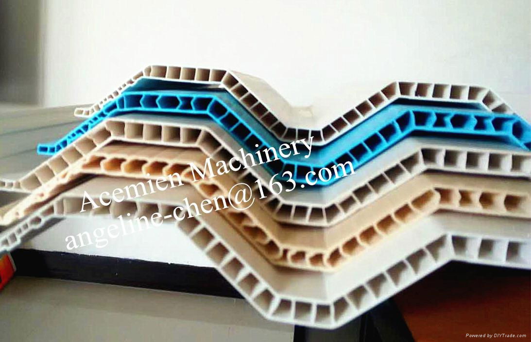 PVC hollow roof tile/roofing sheet making machine production line 3