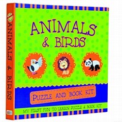 ANIMALS & BIRDS PUZZLE AND BOOK KIT
