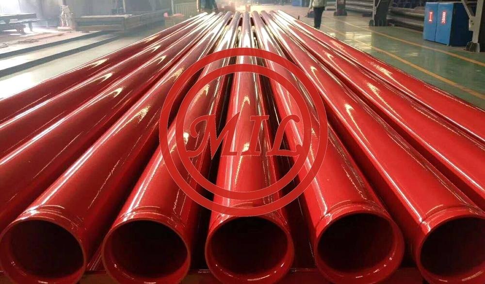 AS 1074 Red Paint Ral3000 Painted Fire Sprinkler Pipes17-1/EN 10217-2  P235 TR1 / P235 TR2 ROLL GROOVED PIPE