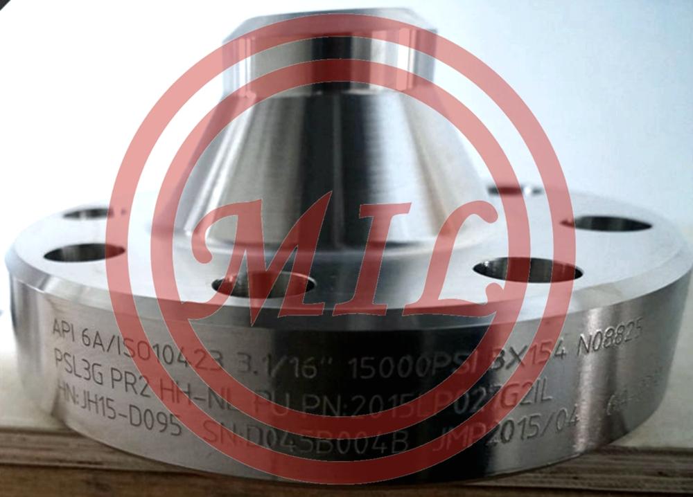 API 6A / ISO01423 15000PSI N08825 PSL3G Nickel Alloy Nozzle Flange