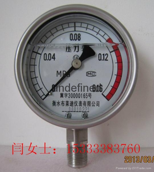 原装正品不锈钢耐震压力表YTN-60F