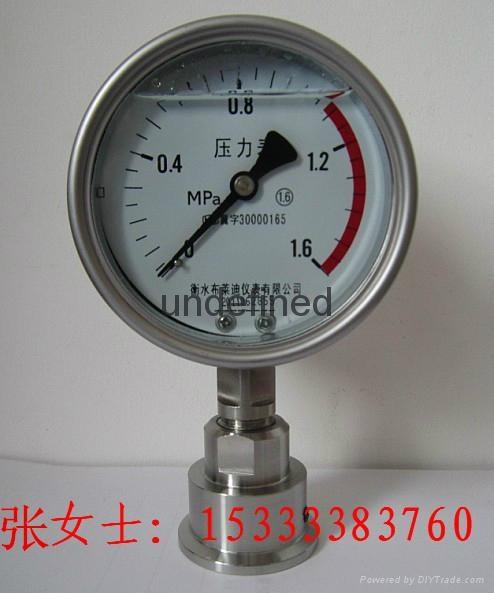 卡箍100全不锈钢耐震隔膜压力表YTN100ML6布莱迪 2