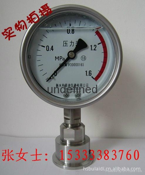 卡箍100全不锈钢耐震隔膜压力表YTN100ML6布莱迪 5