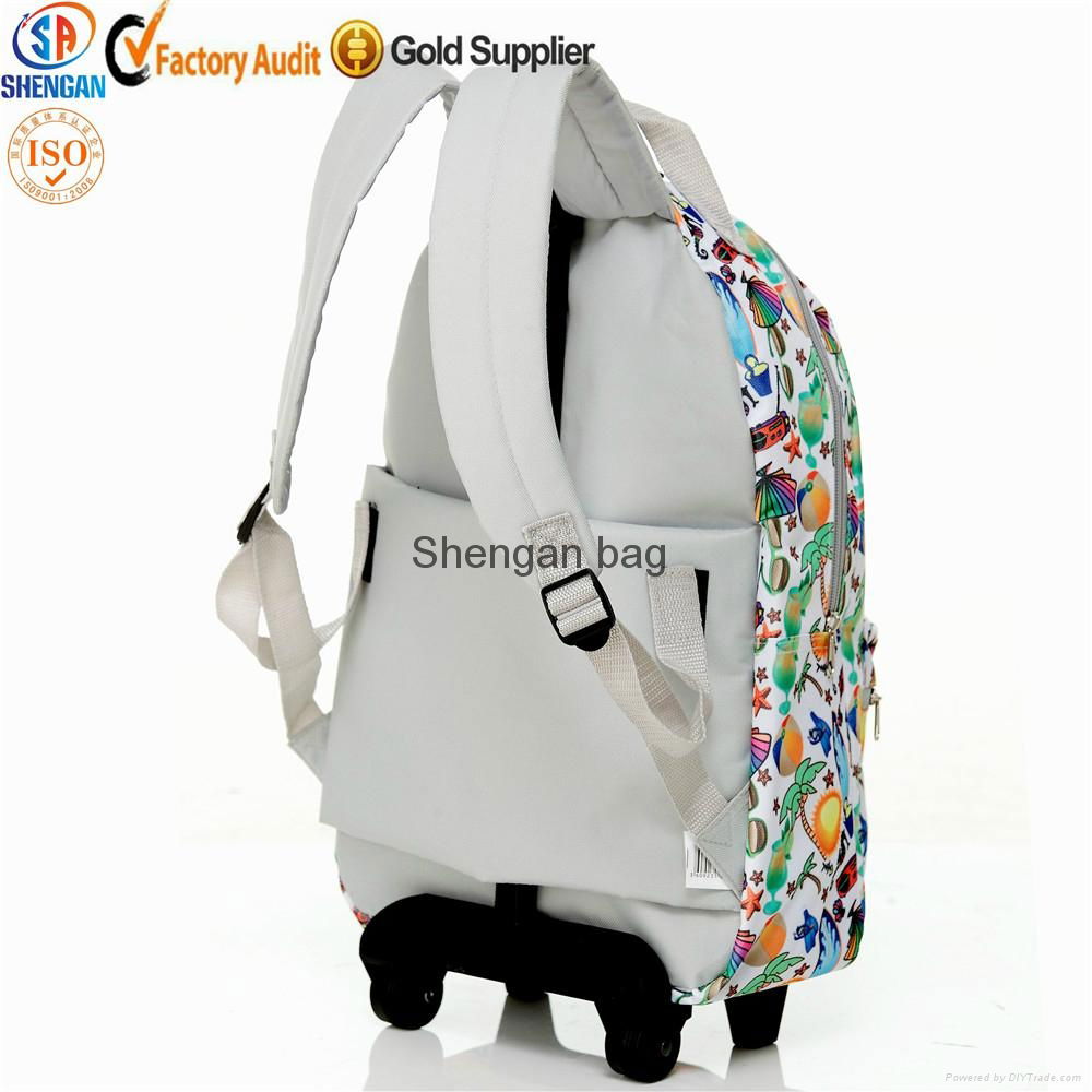 600D polyester printing cheap school trolley bags for boy school trolley backpac 4