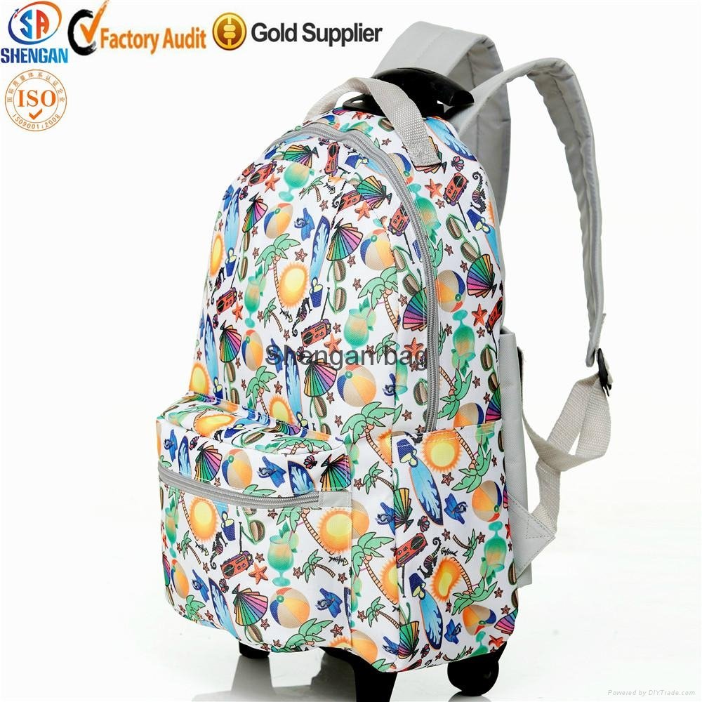 600D polyester printing cheap school trolley bags for boy school trolley backpac 5