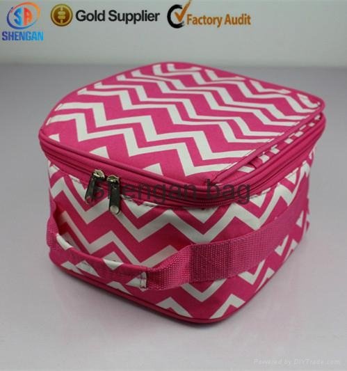 wave heat transfe printing 420D lunch bag cooler bag storage box