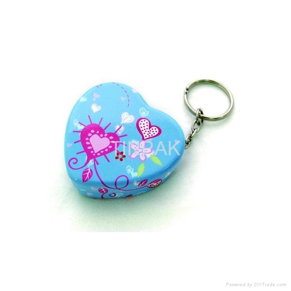 Heart shape mini candy tin with key ring 4