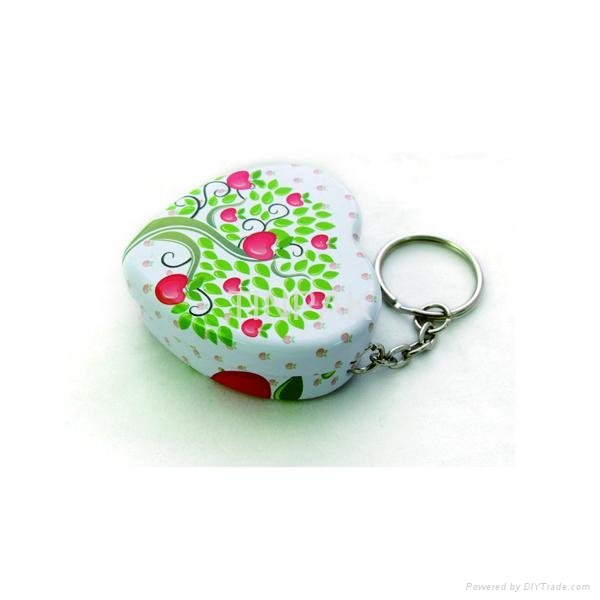 Heart shape mini candy tin with key ring 5