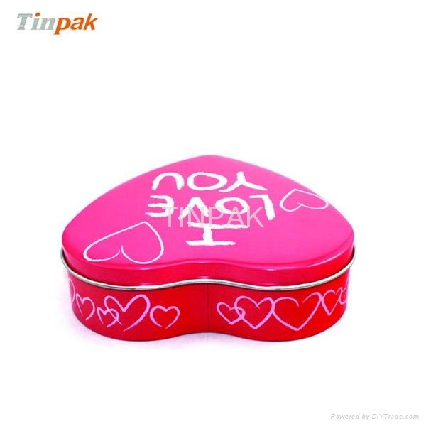 heart shaped Valentine tin packaging box