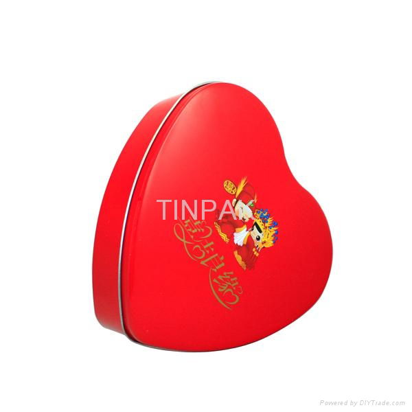 customized design heart shaped food tin container 4