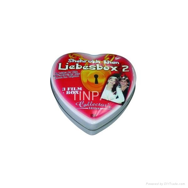 printed heart shape cd tin packaging wholesale