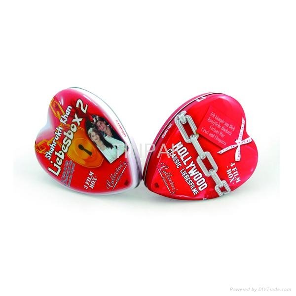 printed heart shape cd tin packaging wholesale 5