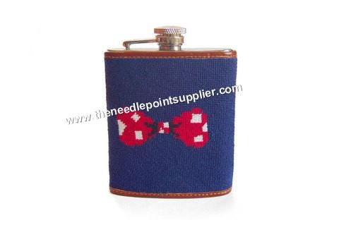 Bow Tie Needlepoint Flask