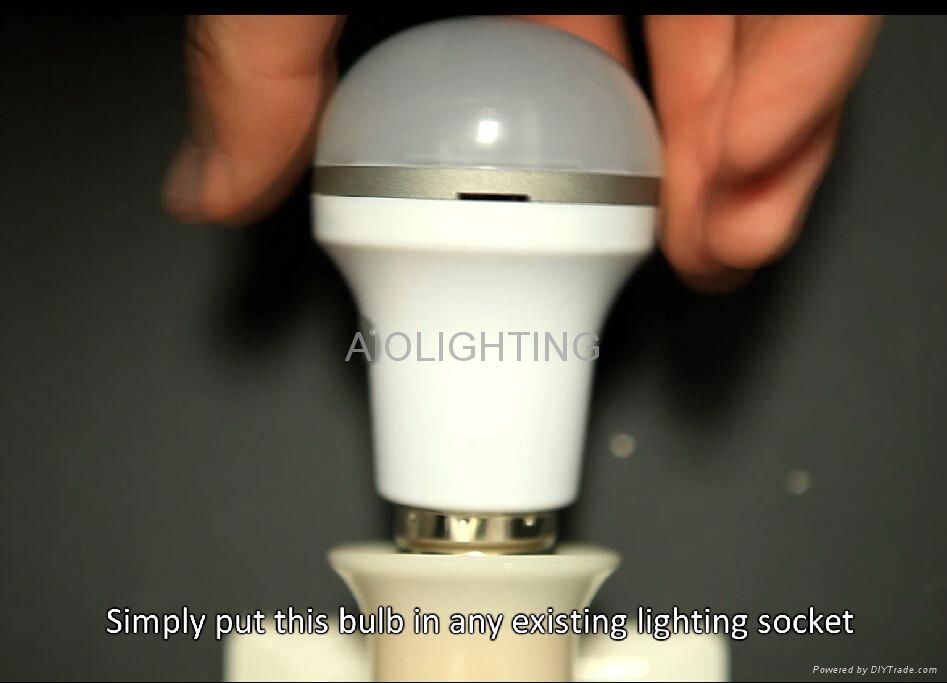 AIOLIGHTING 3W led bulb Smart emergency led light intelligent emergency light  2