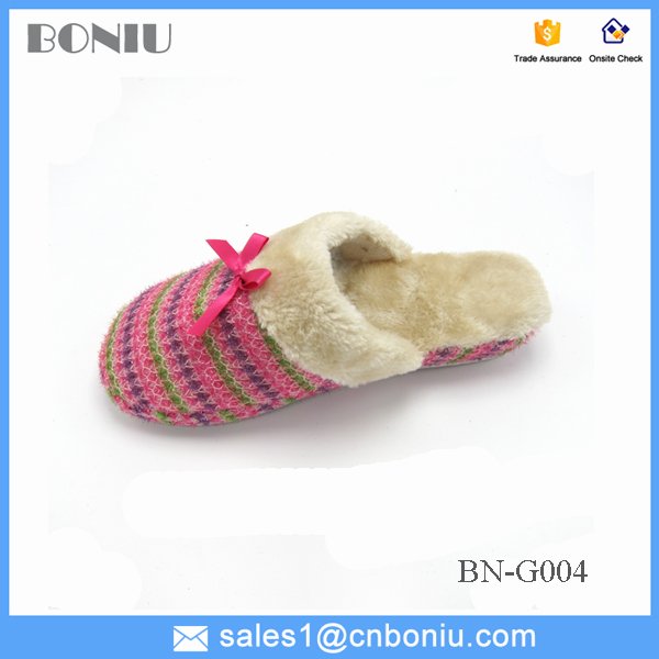 warm comfotable bowknot cheap wholesale slippers for woman  4