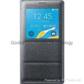New-OEM-Samsung-Galaxy-Note-4-S-View-Flip-Cover-Case-Charcoal