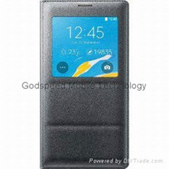 New-OEM-Samsung-Galaxy-Note-4-S-View-Flip-Cover-Case-Charcoal