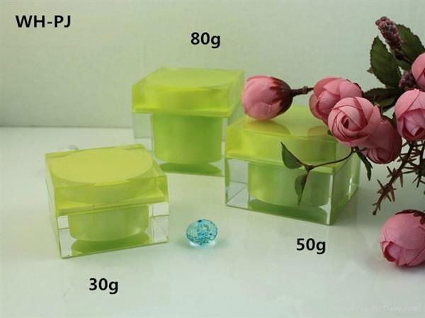 high end 30ml  50ml 80ml plastic squre cosmetic  acrylic  jar  2