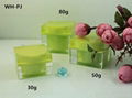 high end 30ml  50ml 80ml plastic squre cosmetic  acrylic  jar  2