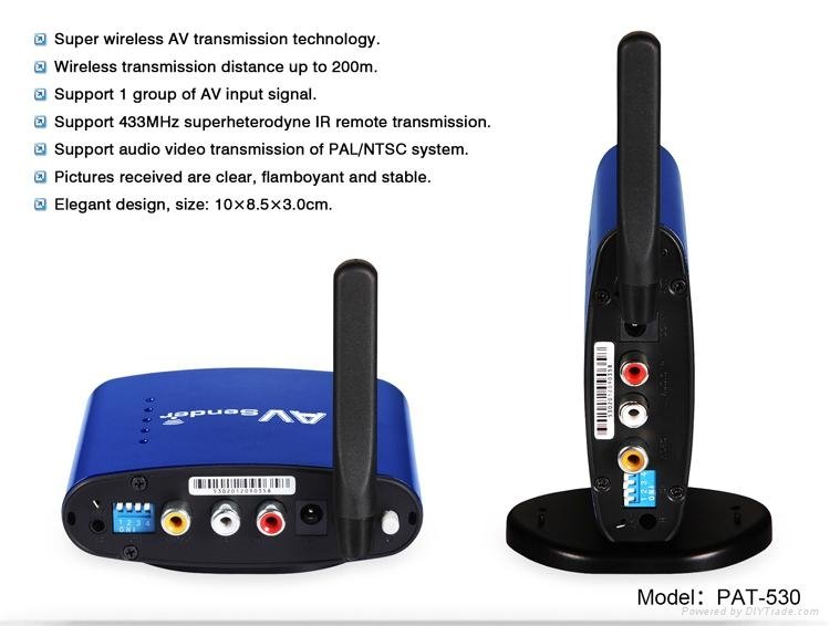 PAKITE PAT-530  Wireless AV Sender TV Signal Transmitter With IR  2