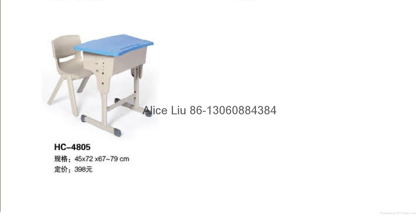(HC-4805)Children school plastic study table and chair set