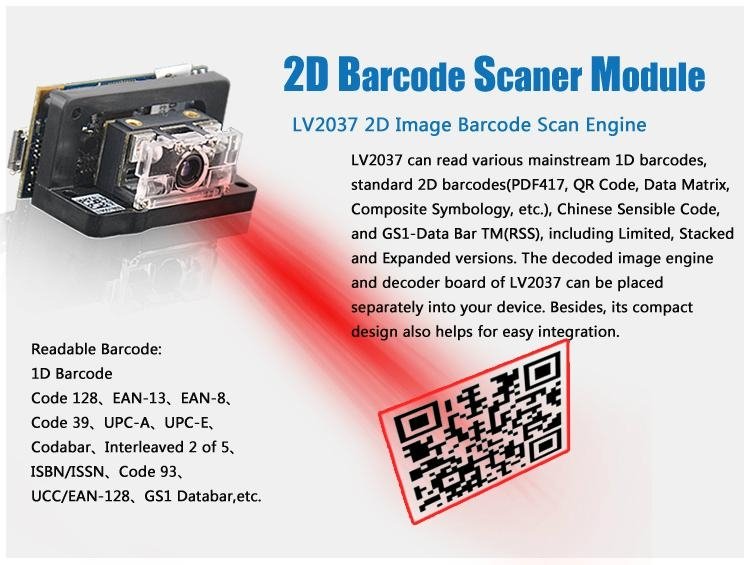 2D Barcode Scanner module with High Performance,for mobile device 3
