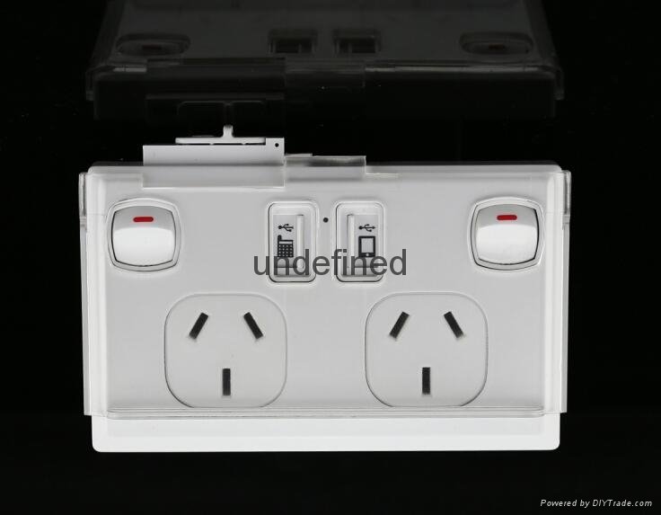 SAA certified AU standard Australia USB wall socket for iPhone and iPad 3