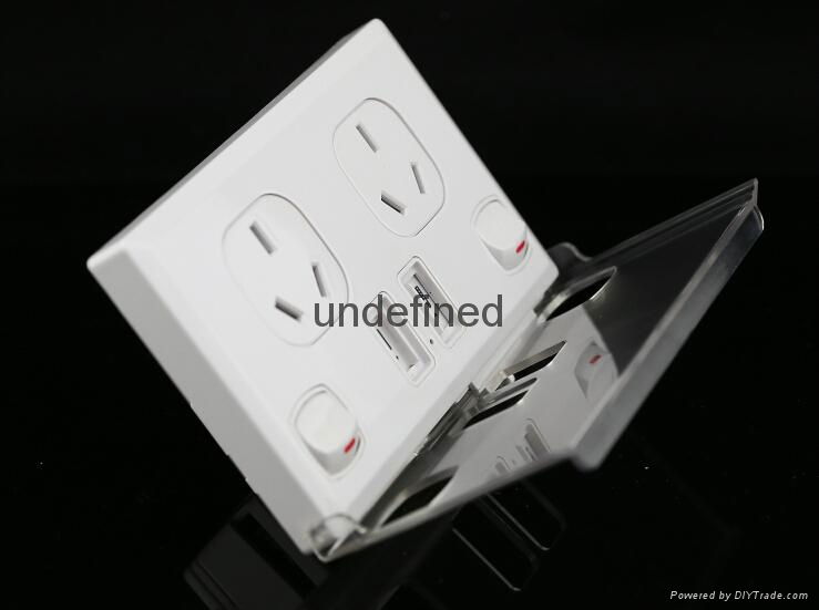 SAA certified AU standard Australia USB wall socket for iPhone and iPad 4