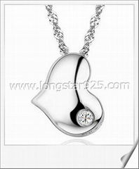 925 Sterling Silver Heart Shape Charms Pendants