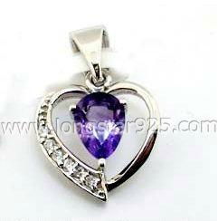 925 Sterling Silver Heart Shape Charms Pendants 2