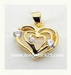 925 Sterling Silver Heart Shape Charms Pendants 3