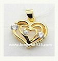 925 Sterling Silver Heart Shape Charms Pendants 3