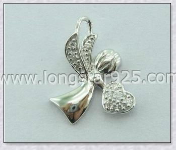 925 Sterling Silver Heart Shape Charms Pendants 5