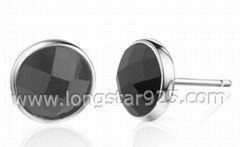 One Single Stone Sterling Silver Girls Small Studs Earrings