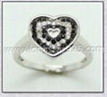 Fashion Sterling Silver Black&White Two Color Rings 1