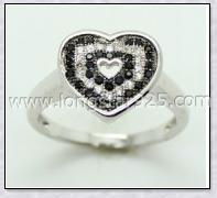 Fashion Sterling Silver Black&White Two Color Rings