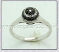 Fashion Sterling Silver Black&White Two Color Rings 2