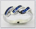 Fashion Sterling Silver Black&White Two Color Rings 5