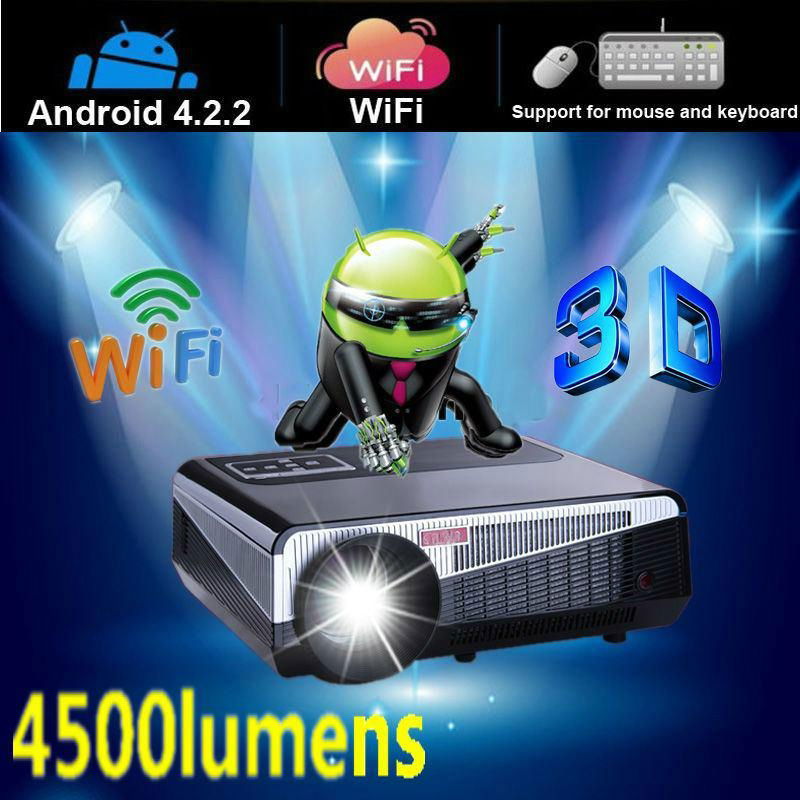 4500lumens Android 4.2 1080P LED Projector Wifi Full HD 3D Home Theater TV Video 4