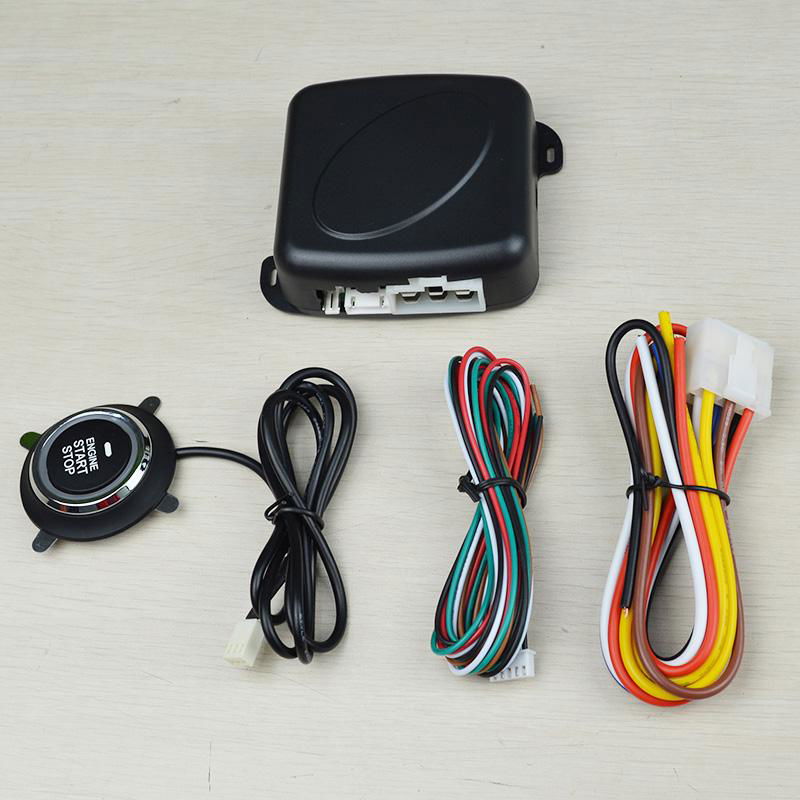 12V Auto Engine push button keyless entry system with start-stop car alarm  3