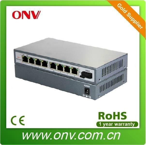 die-casting 8 port fiber network switch ONV poe distance 100m