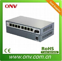 die-casting 8 ch port fiber network switch ONV poe distance 100m