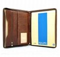 Tan Leather Zipped Conference Folder