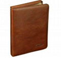 Tan Leather Zipped Conference Folder