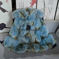 New Army Coat Wolf blue&brown fur,Fashion Mr Winter Real lightblue Coat,matching