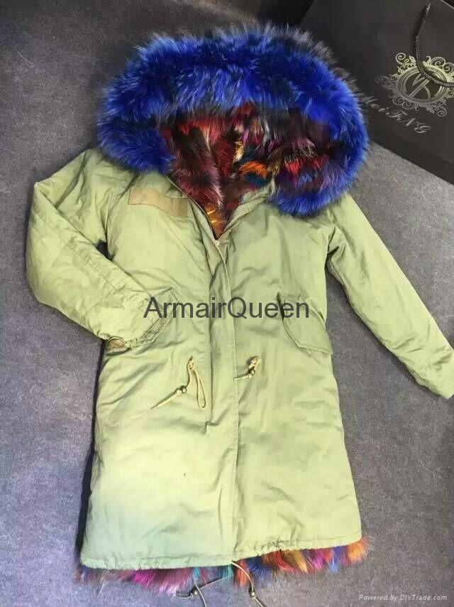 Fox Muiltcolor Fashion Real Fur Jacket,Natural Fox Fur Winter Jacket Lakeblue Re 2