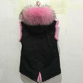 Ladies Fake Fur waistcoat for winter wear,pink thick fur inside Black fake fur v 4