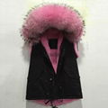 Ladies Fake Fur waistcoat for winter wear,pink thick fur inside Black fake fur v 2