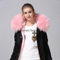 UK Thick Grey Faux fur Parka Ladies Winter Wear Mens Down fox Jacket 3